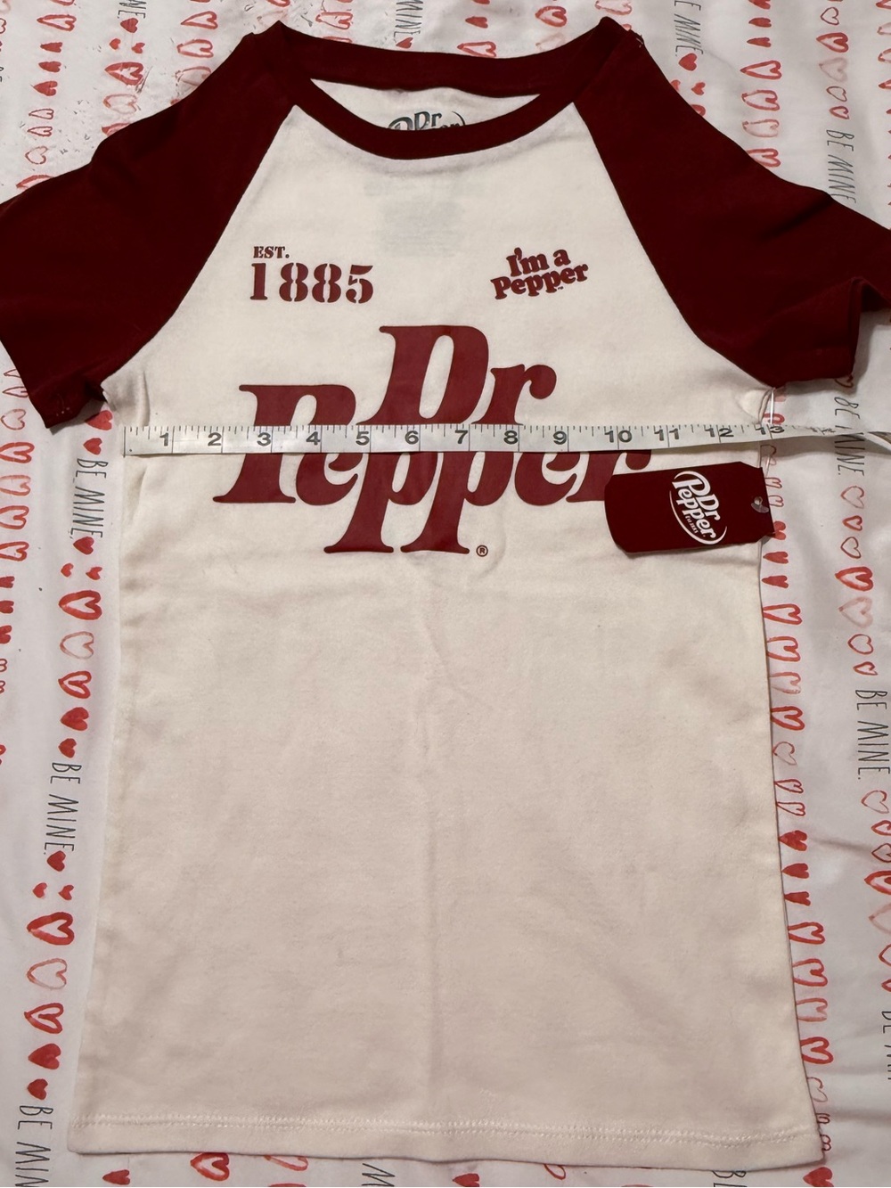 Dr Pepper T-Shirt in Burgundy and White
